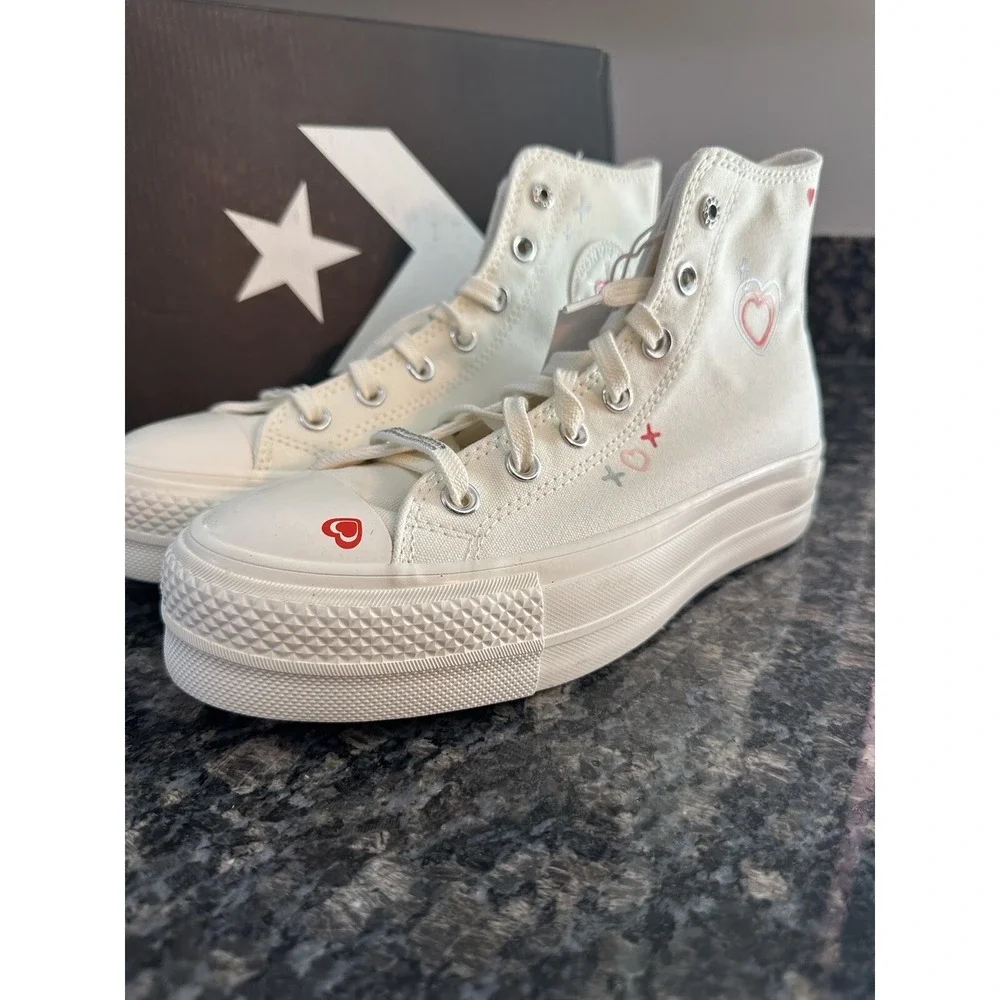 CONVERSE Chuck Taylor ALL STAR LIFT PLATFORM Y2K‎ HEART Womens Casual Shoes 8.5